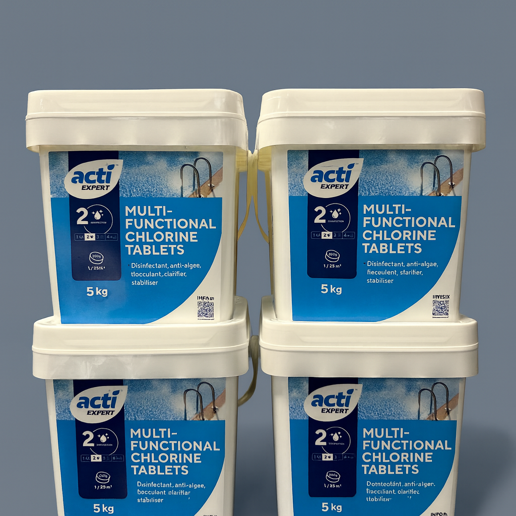 Acti Multi-Functional Chlorine Tablets 5kg Large 200g Tablet 4PACK
