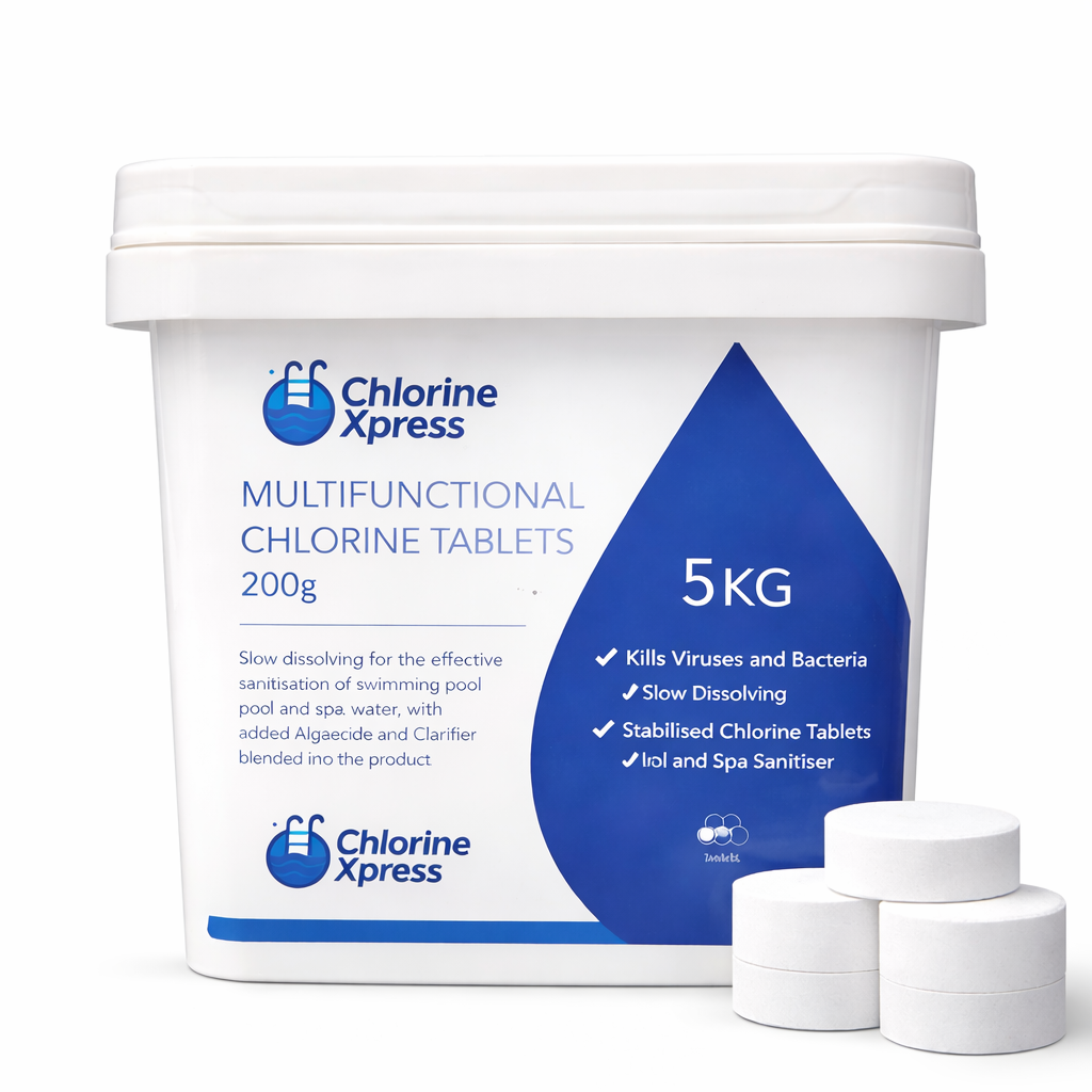 Multifunctional Chlorine Tablets 200g 5kg | Pool & Spa Sanitiser Pool Chemicals
