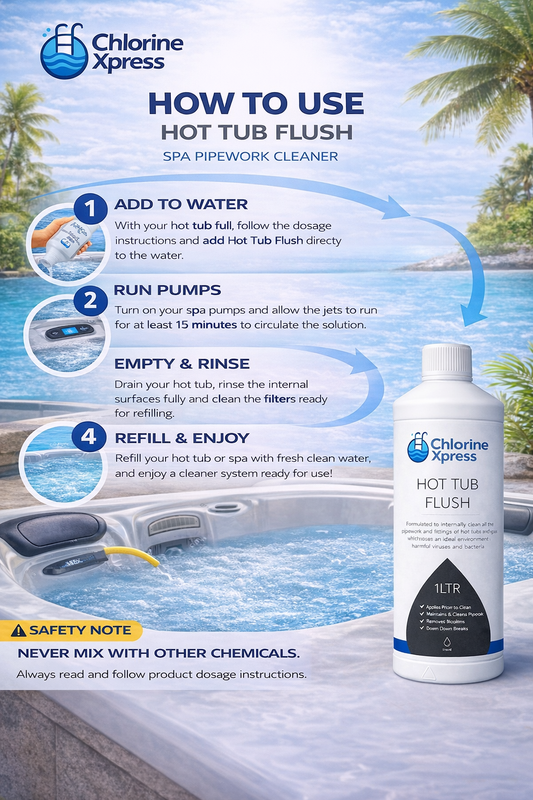 Hot Tub Flush Cleaner 1 Litre | Pipework Biofilm Cleaner | Spa Deep Clean